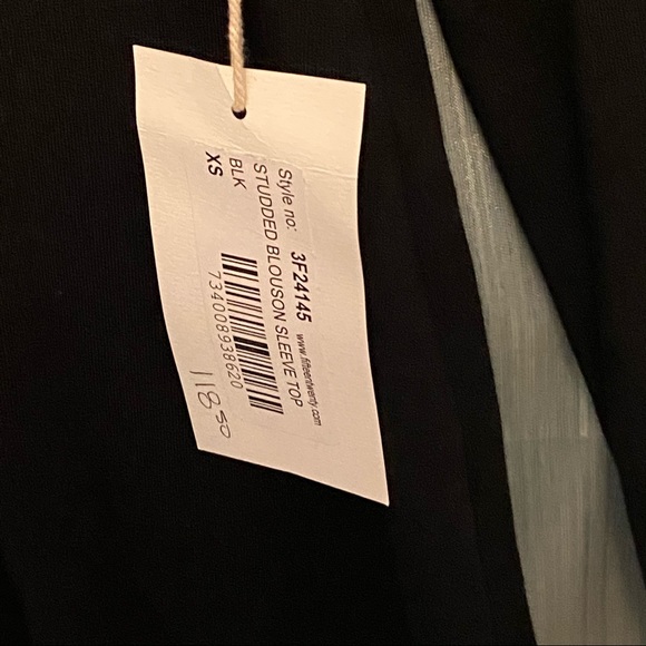 NWT - Fifteen Twenty Top with Studded Sleeves - Picture 2 of 4